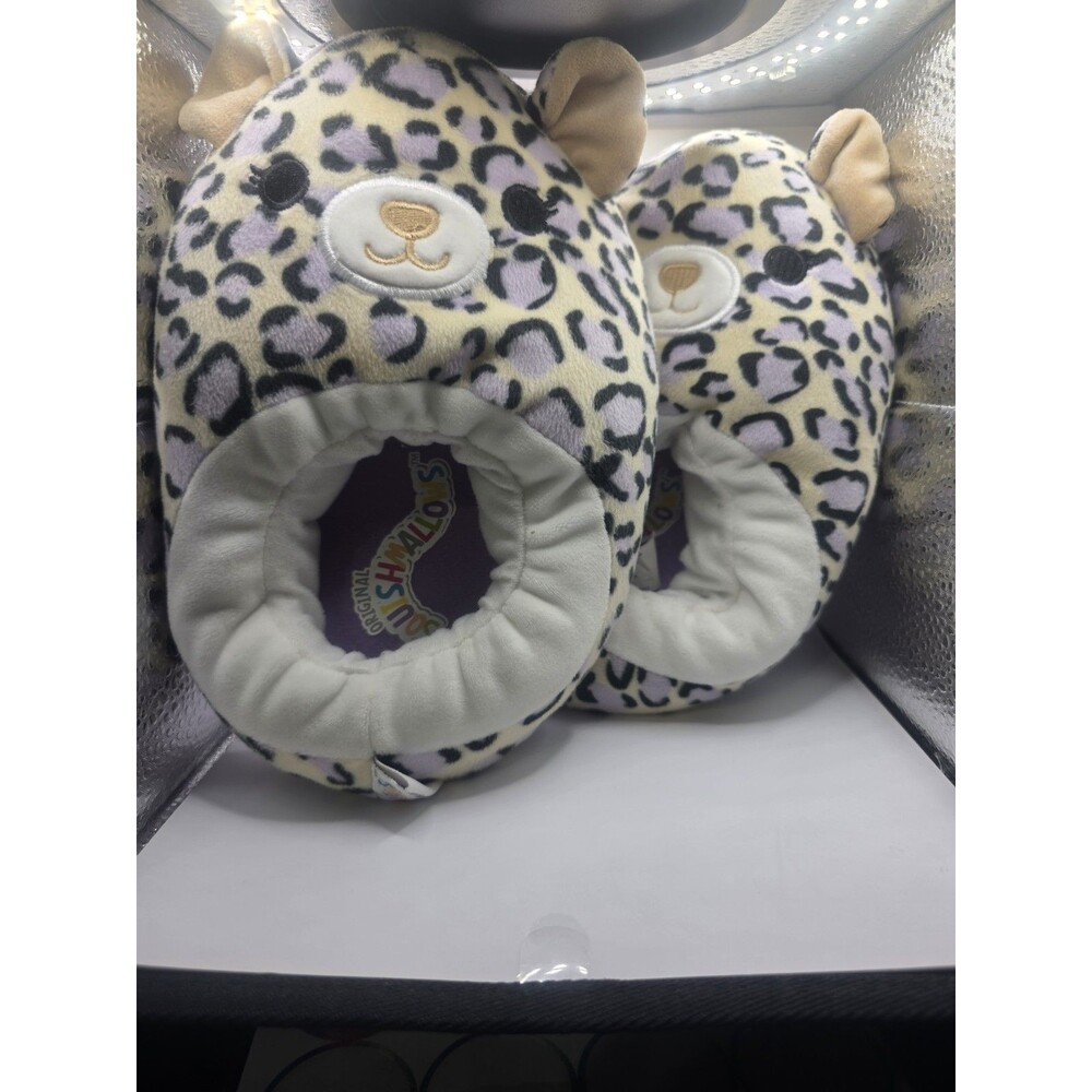 Squishmallows Kids Plush Animal Slippers Leopard Print Size 2–3